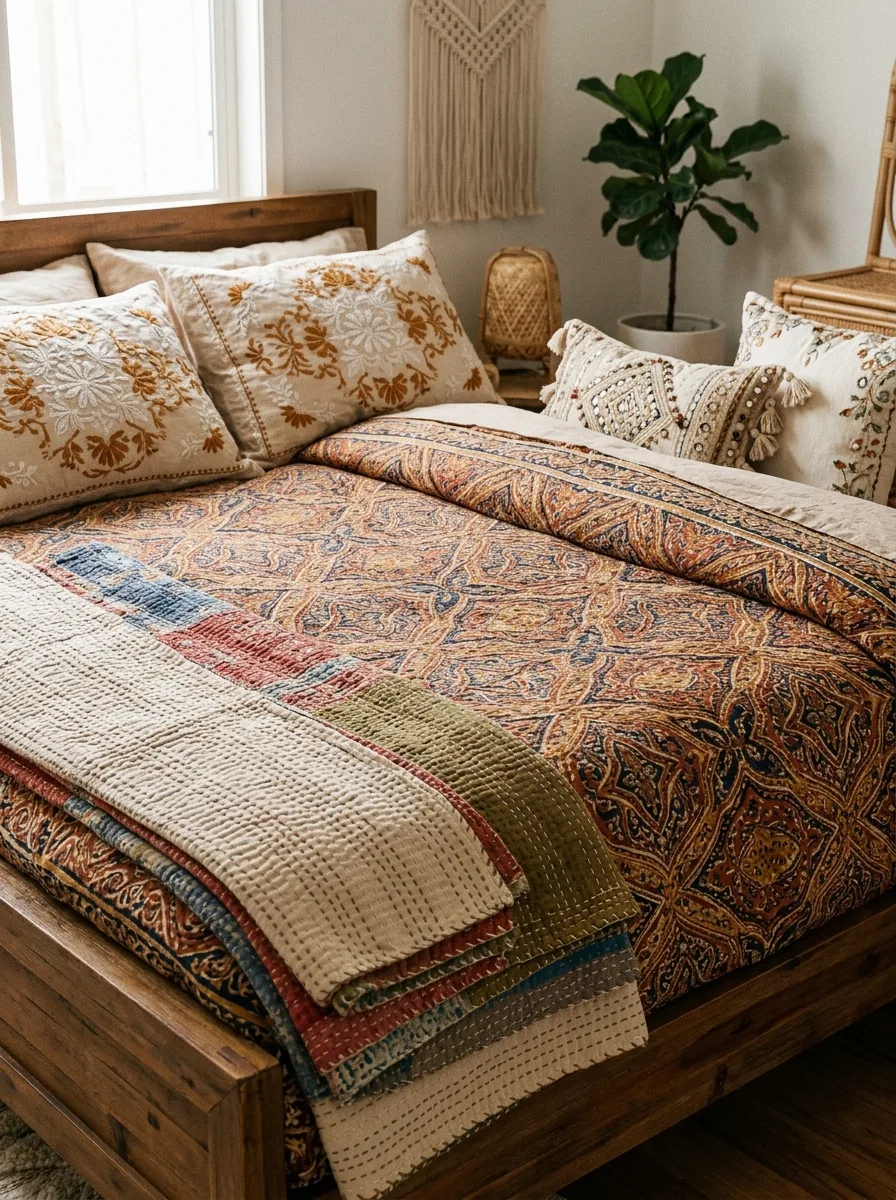 Block print bedding