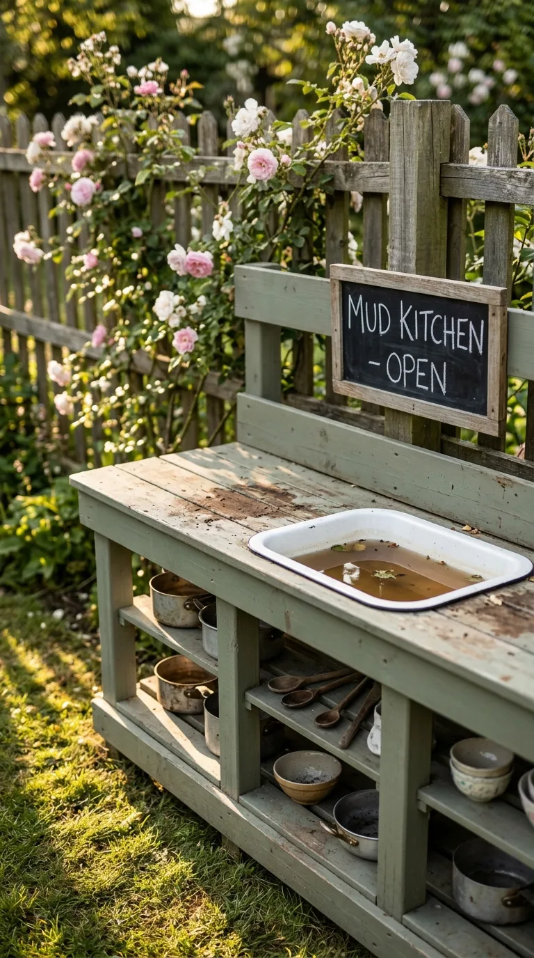 Classic wooden mud kitchen