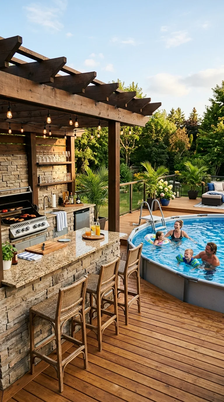 Outdoor kitchen and bar