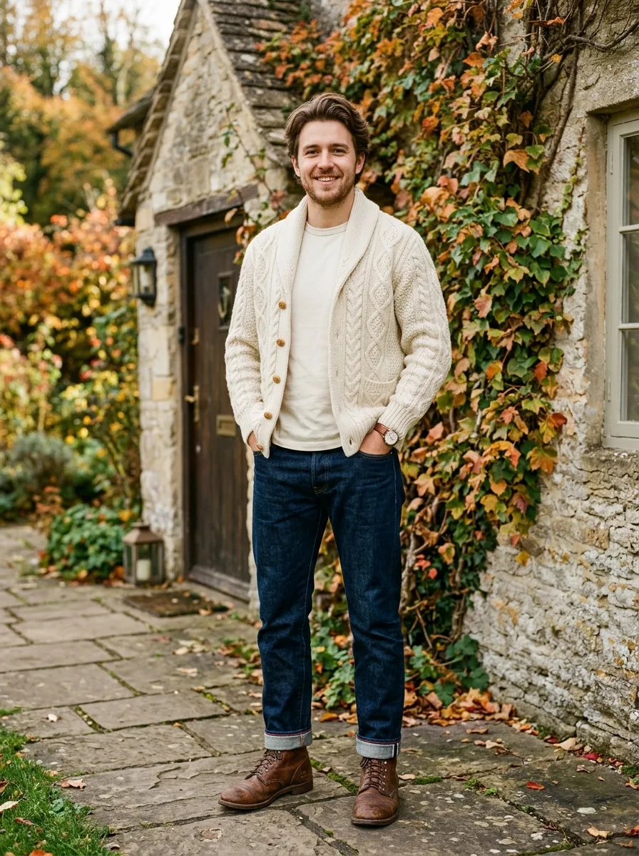 cardigan jeans