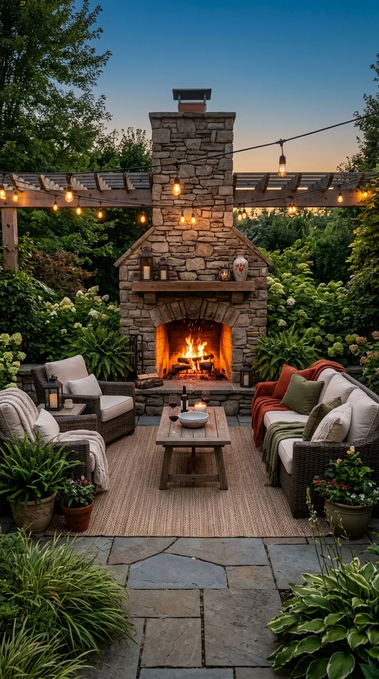 outdoor fireplace