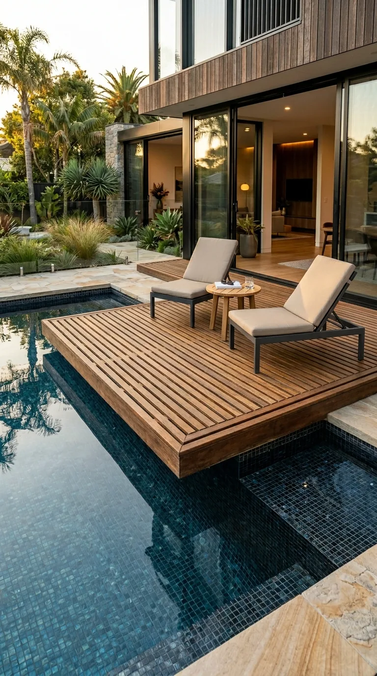 floating timber deck