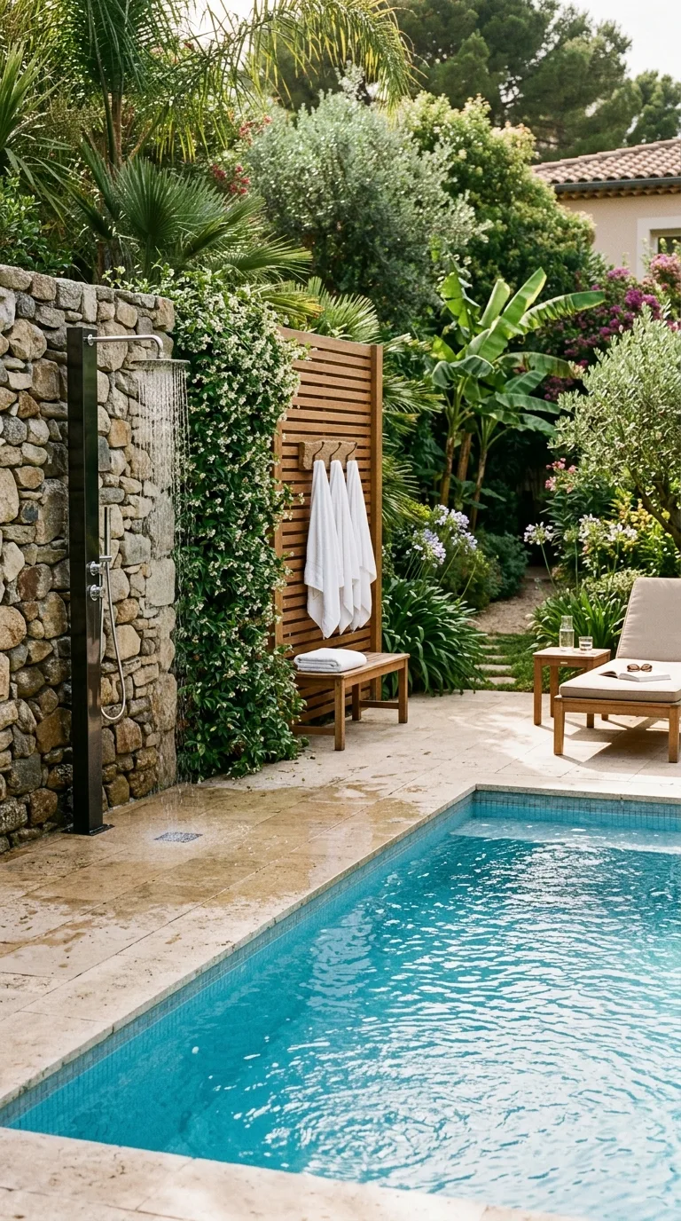 outdoor shower pool