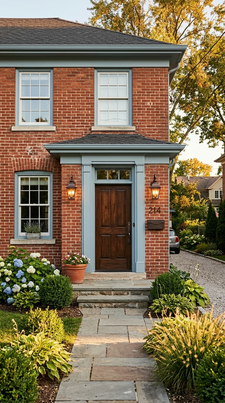 pale blue trim