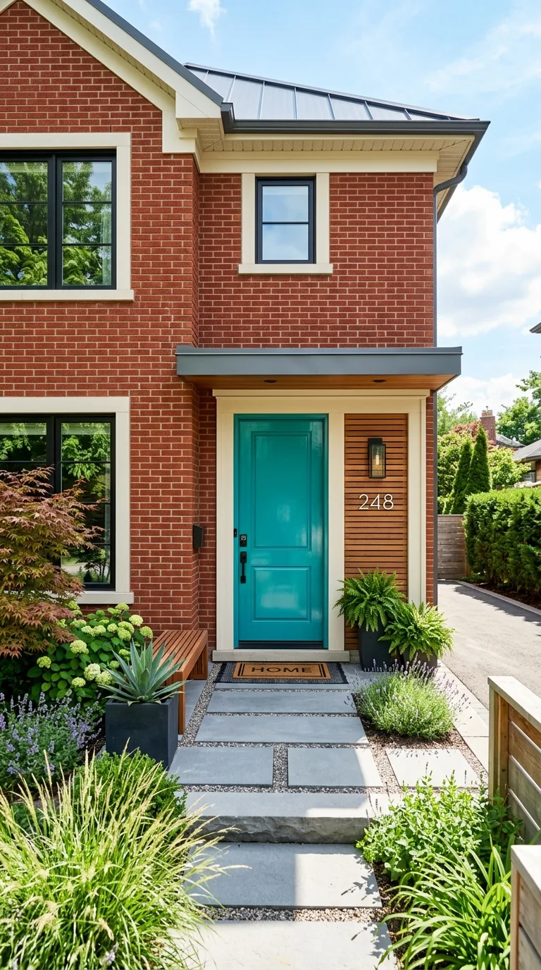 teal door