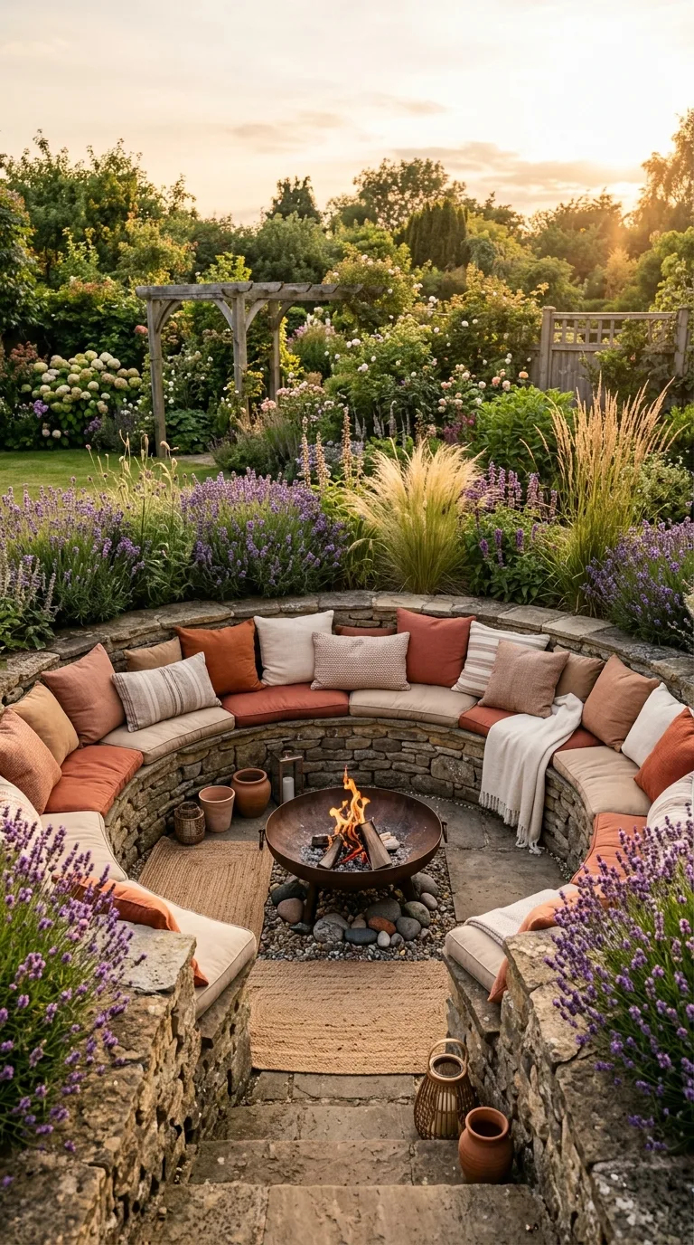 sunken sitting area