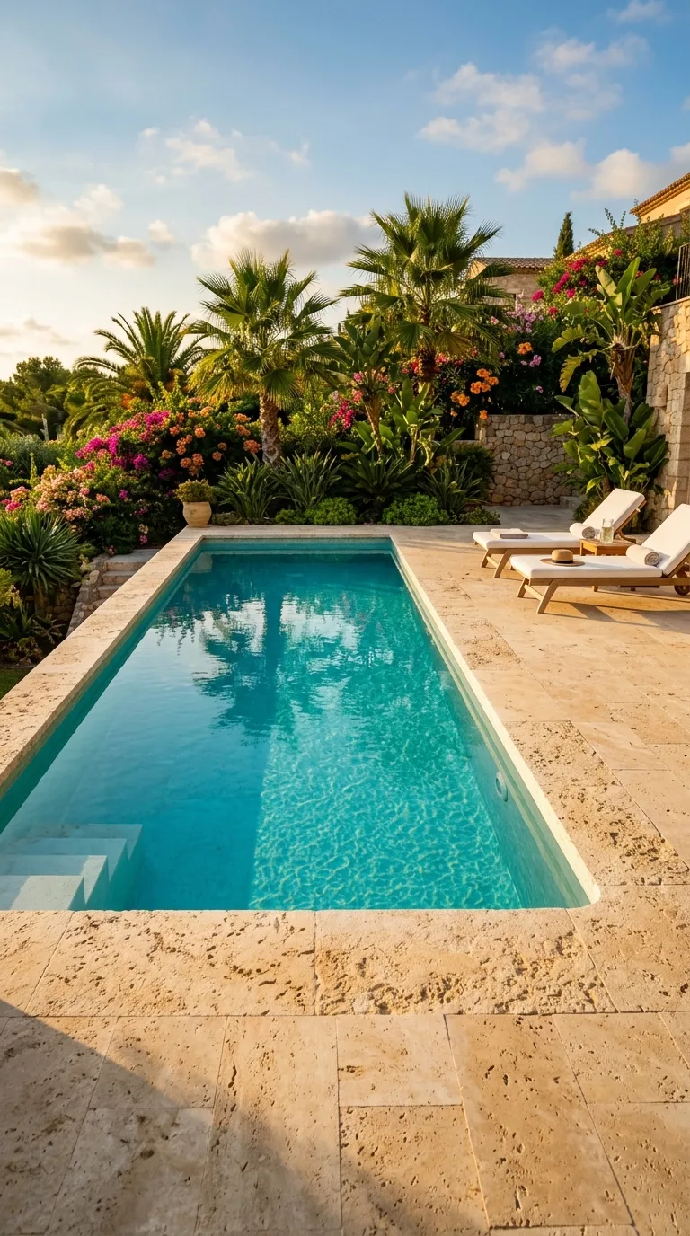 Travertine coping