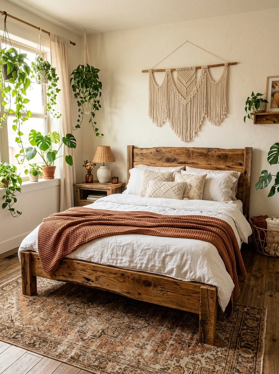 wooden bed