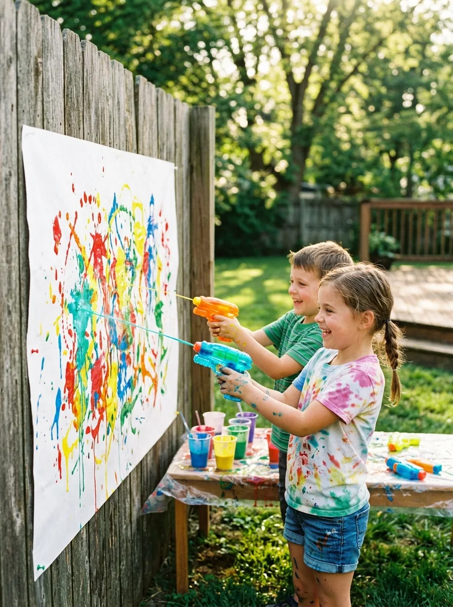 Squirt gun painting