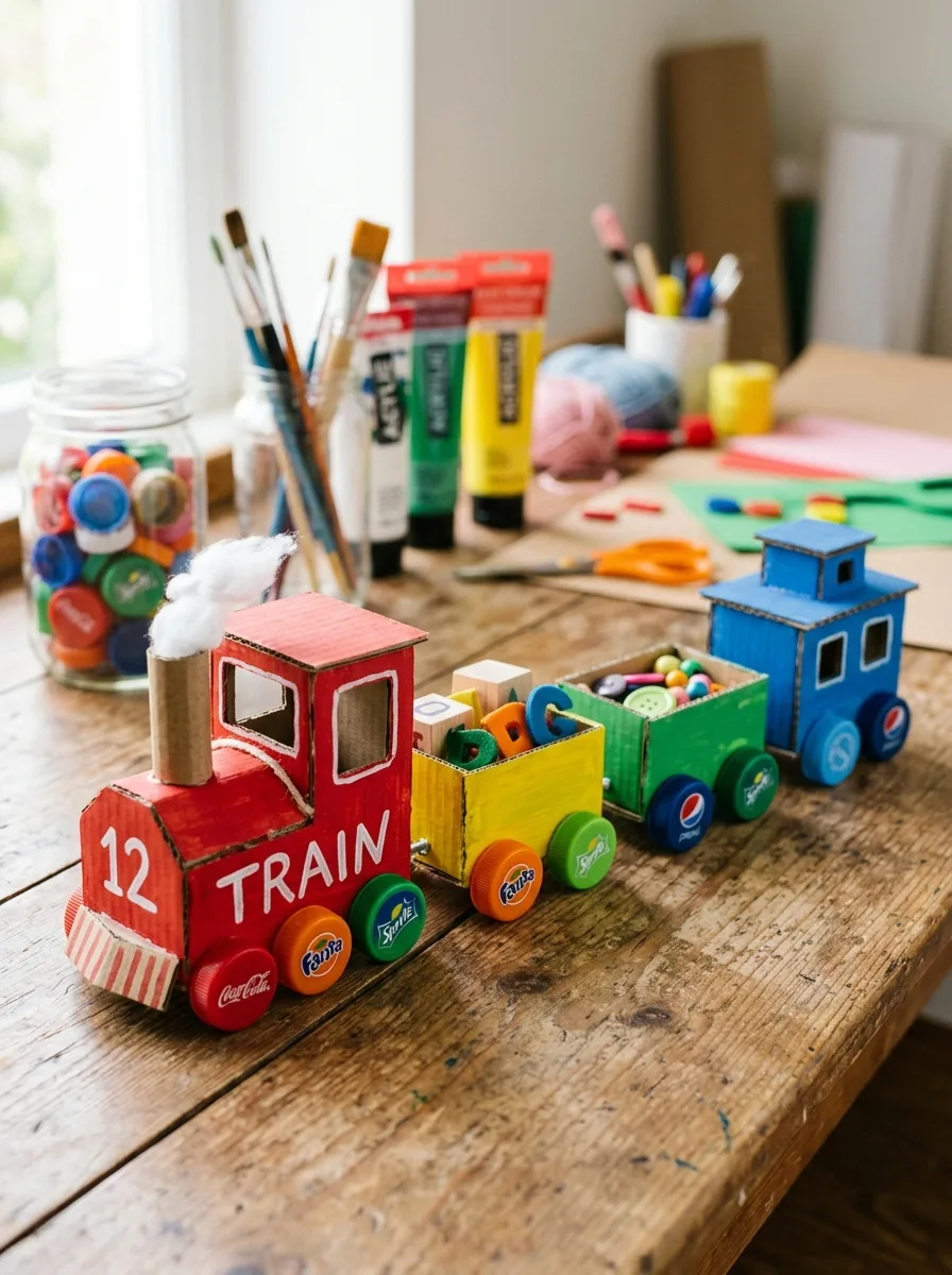 Bottle cap wheel train