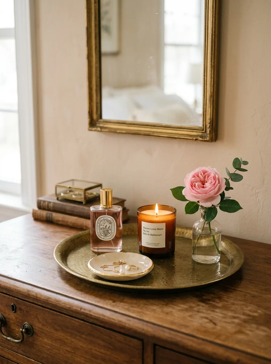brass tray styling