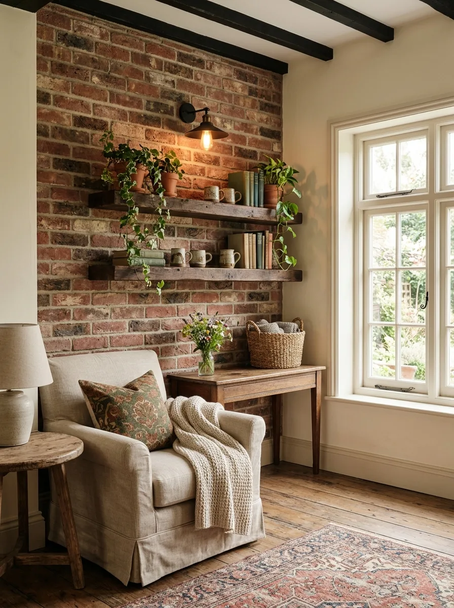brick accent wall