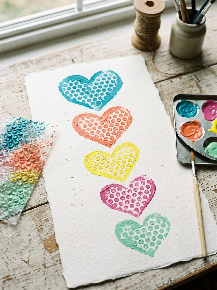 bubble wrap print hearts