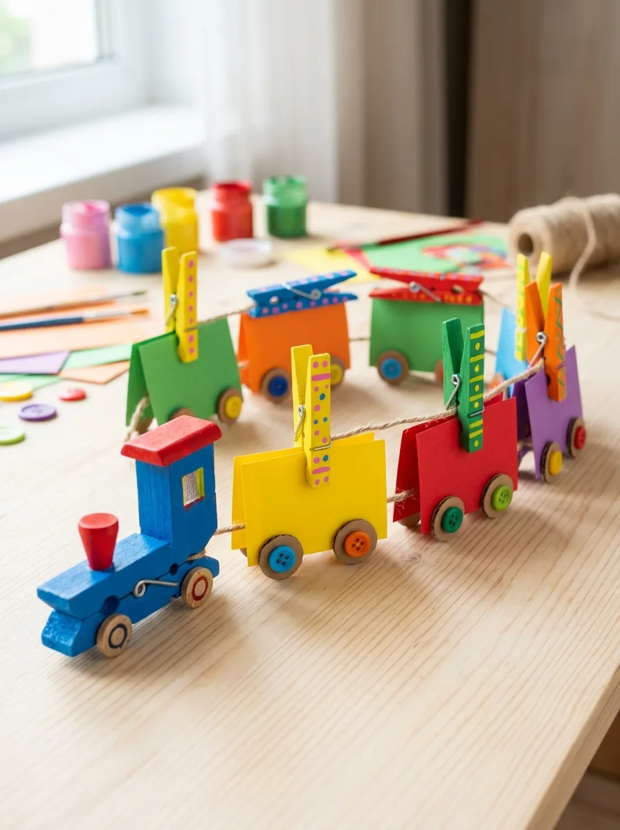 Clothspin train