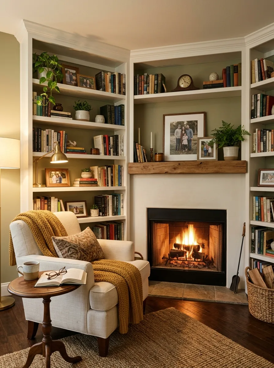 Corner fireplace