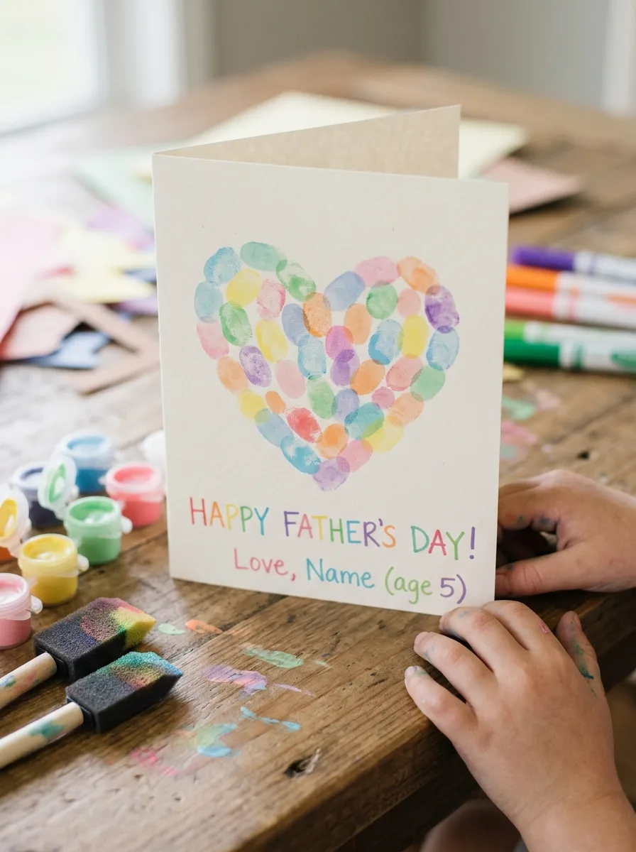fingerprint heart card