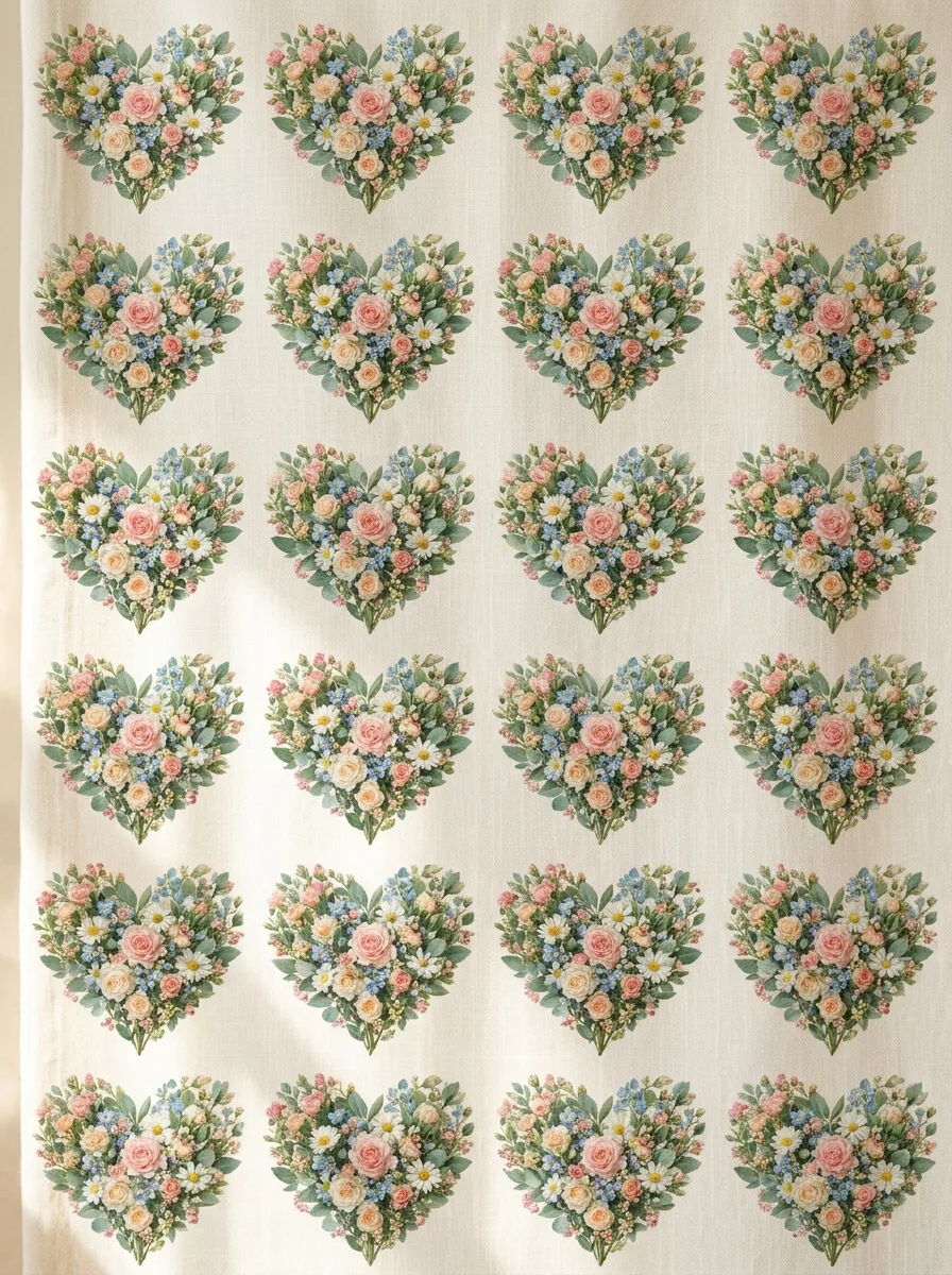 Floral heart pattern