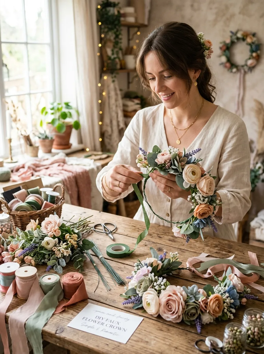 Flower crown making