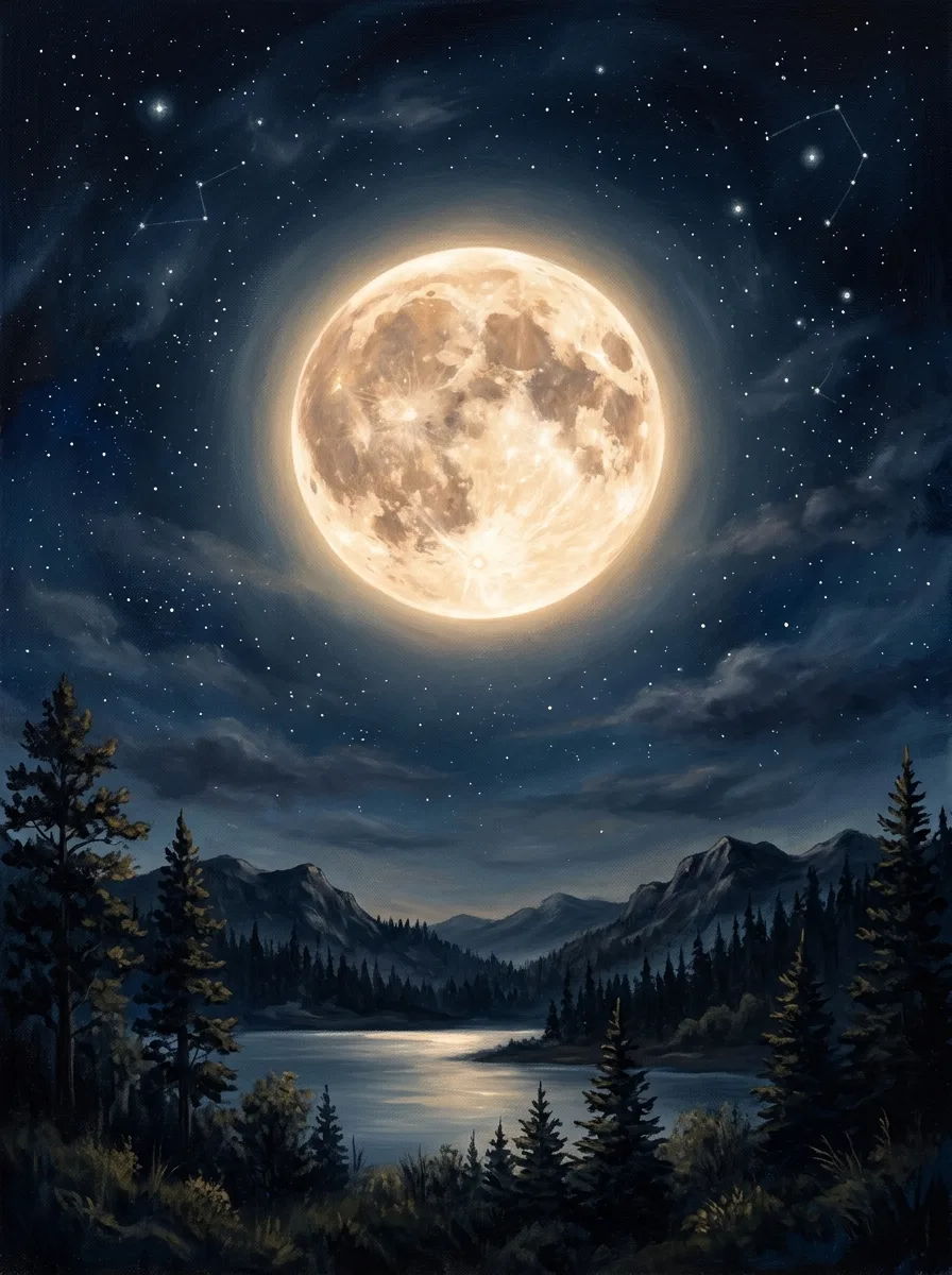 Glowing full moon