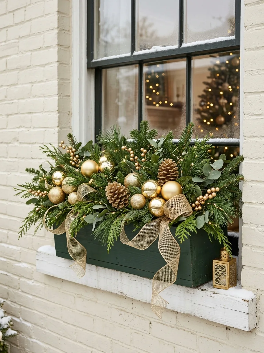 gold and greenery
