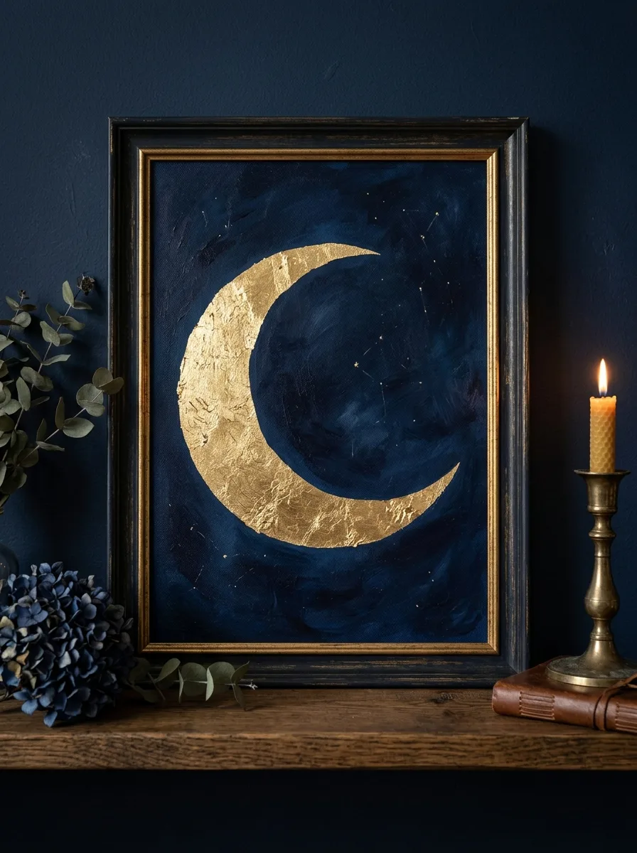 Gold leaf moon