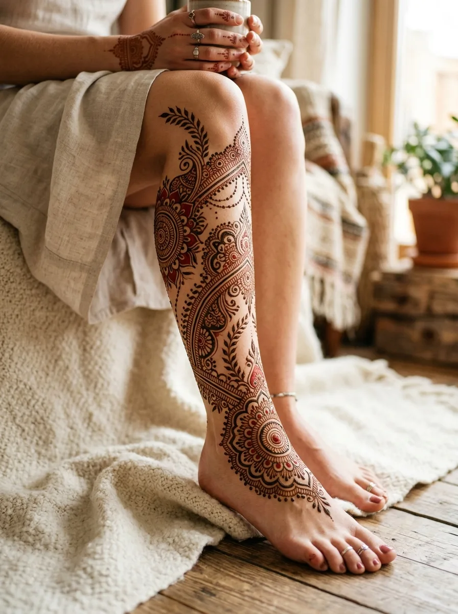 Henna on leg