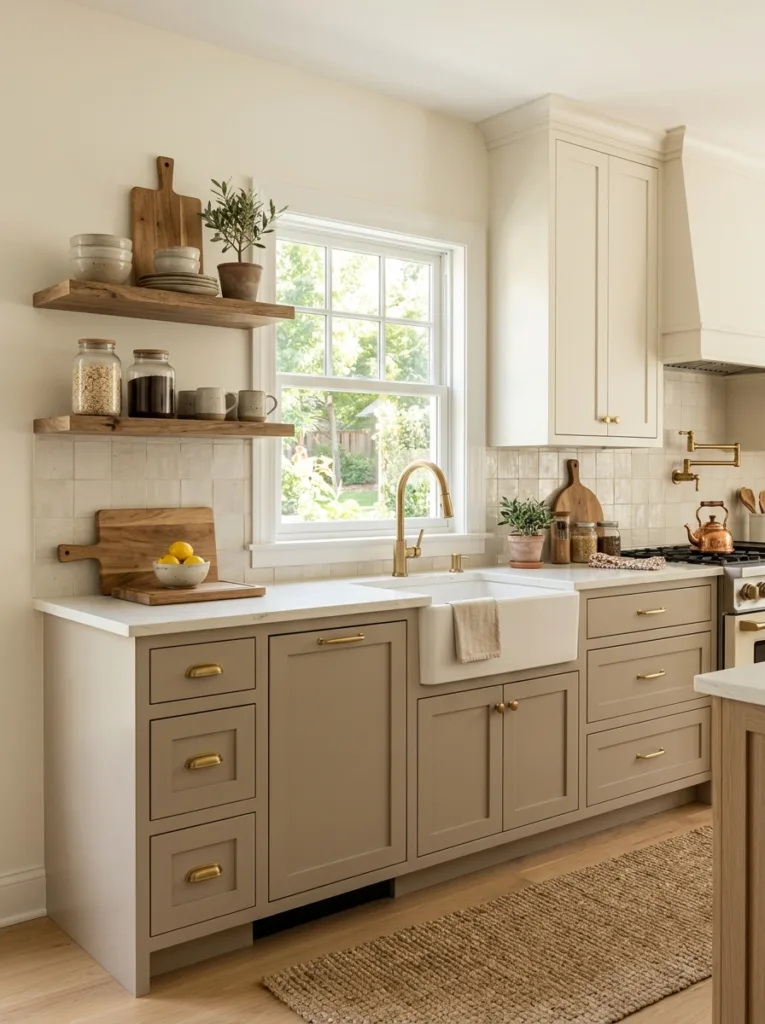 greige cabinets