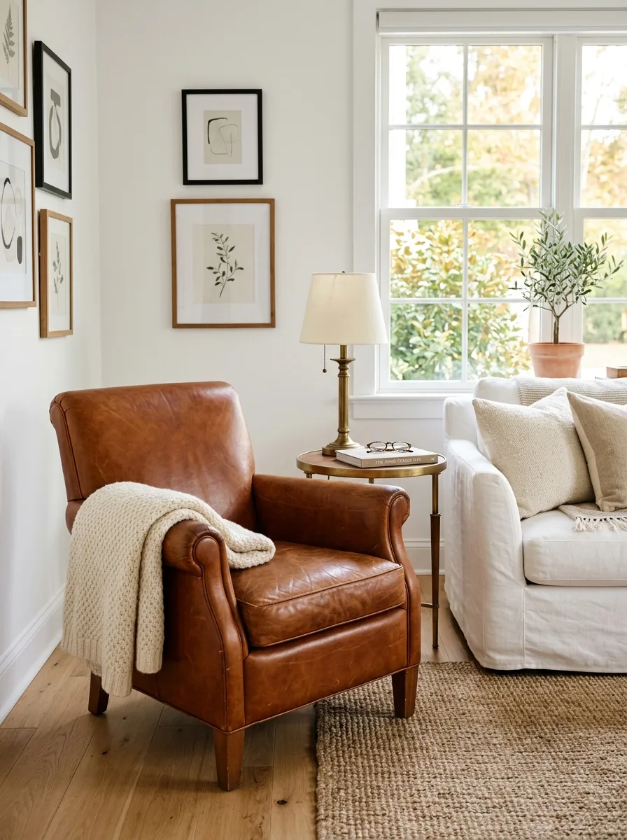 Leather accent chair