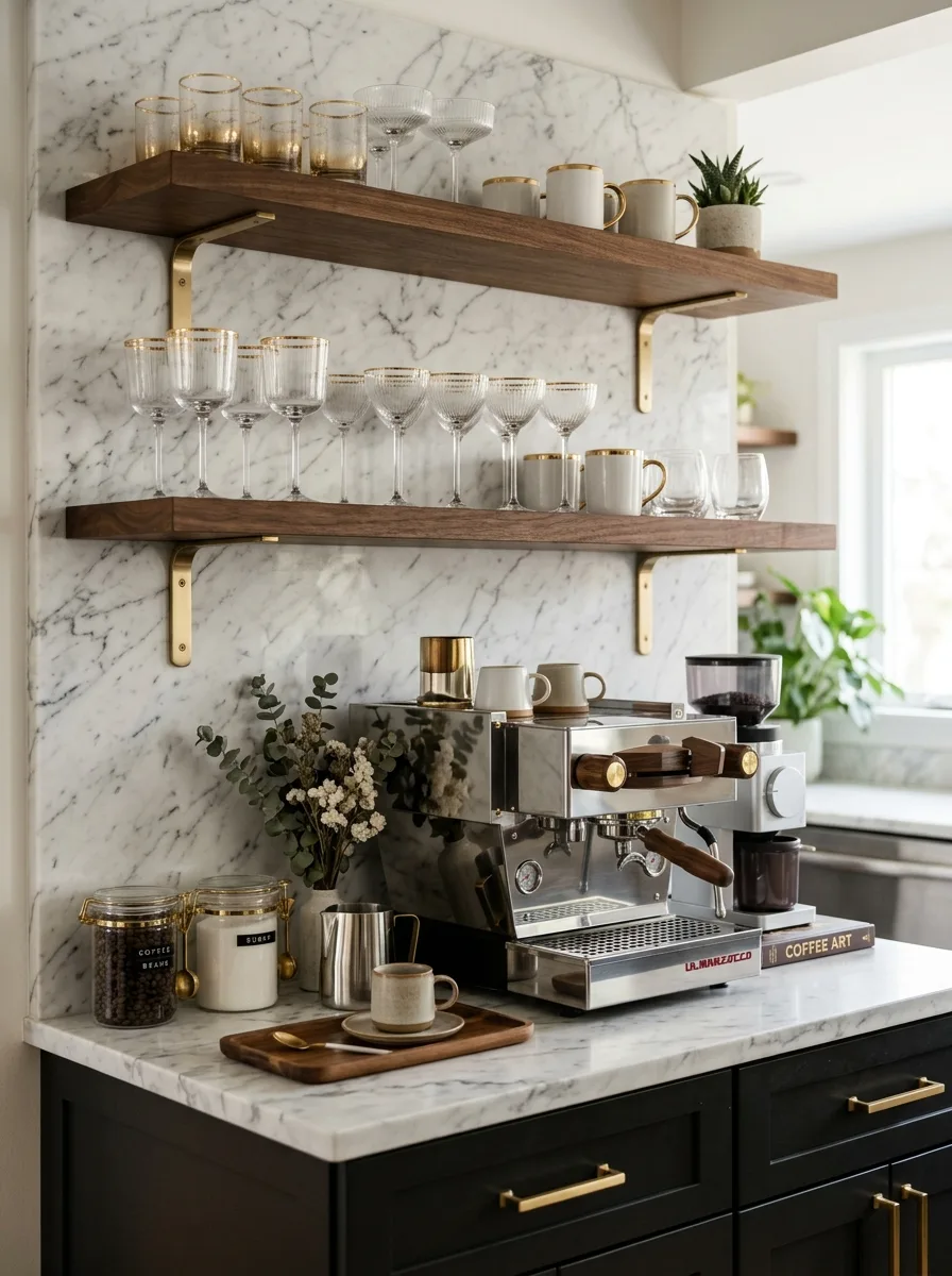 Marble backsplash
