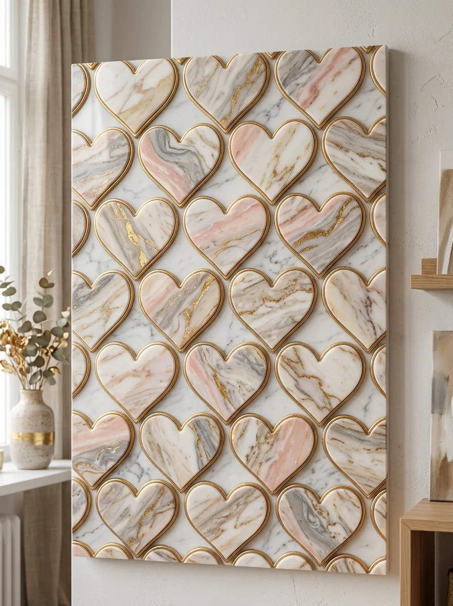 Marble heart patterns
