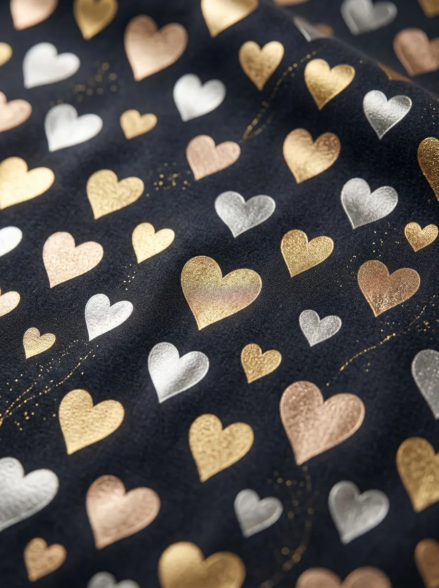 Metallic heart pattern