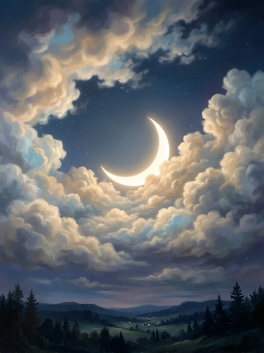 Moon and clouds