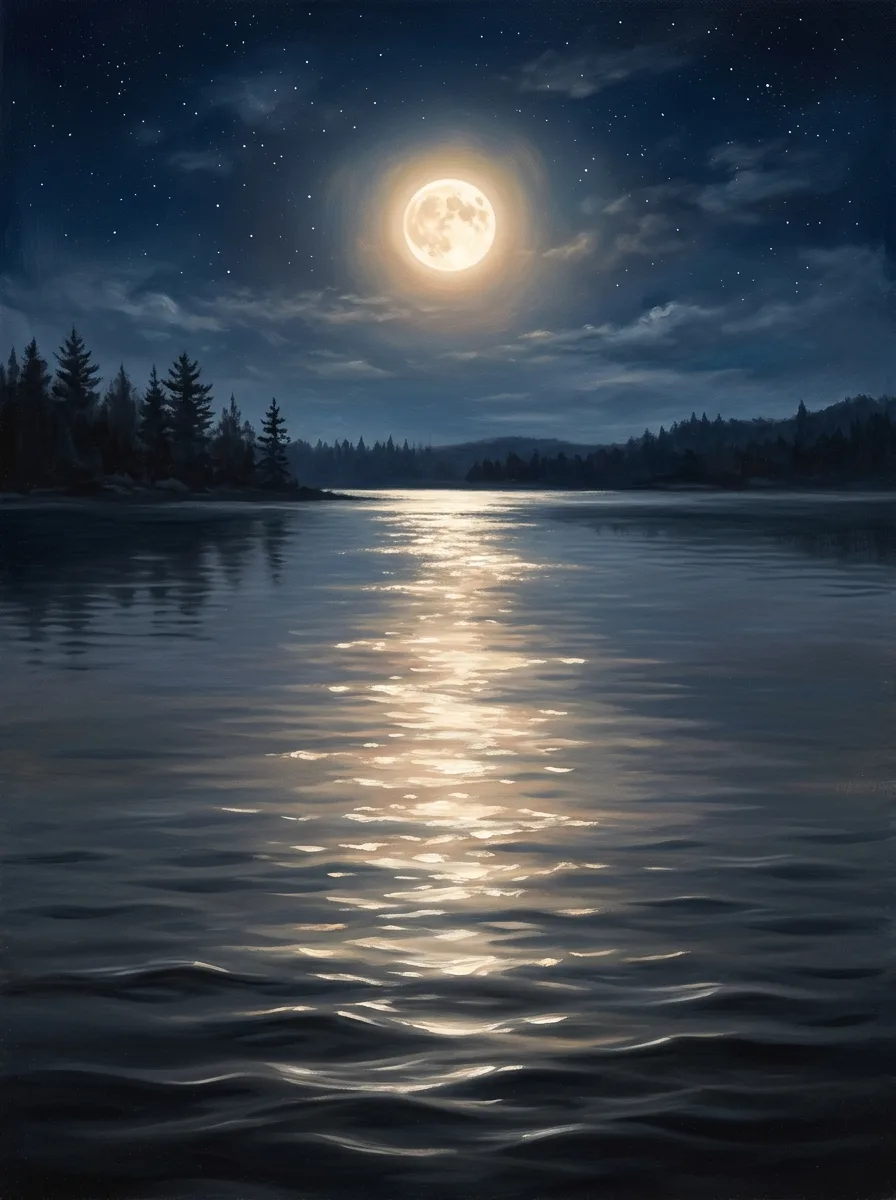 Moon reflection on water
