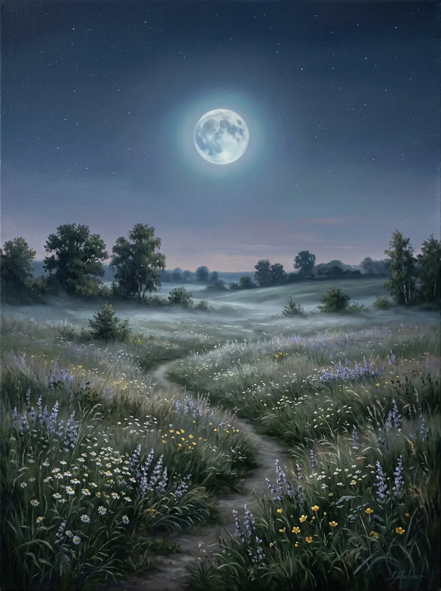 Moon lit meadow