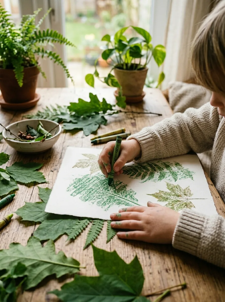 Nature leaf rubbing