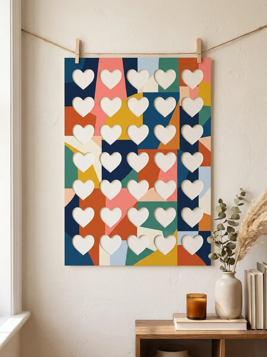 Negative space heart pattern