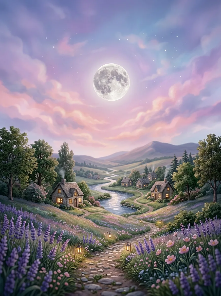 Pastel dreamy moon
