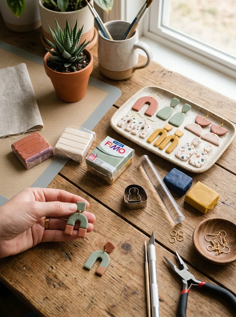 Clay ear rings