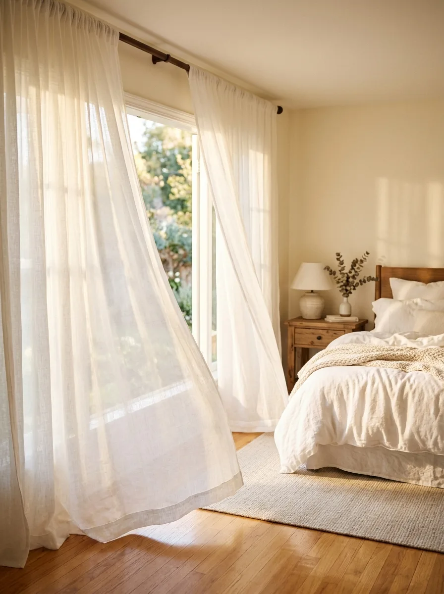 Sheer white curtains