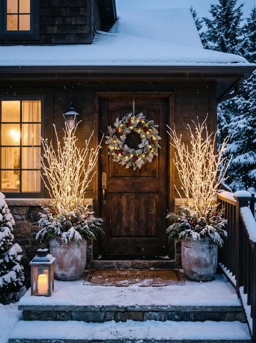 Snowy twig lights