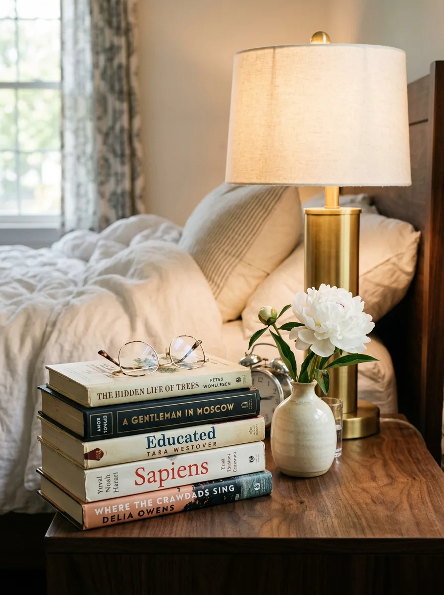 Stack of hardcover books