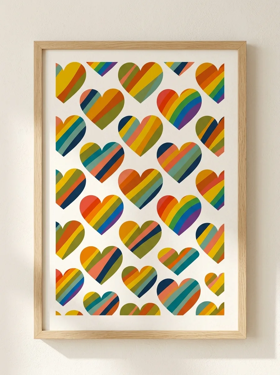 Stripped heart pattern