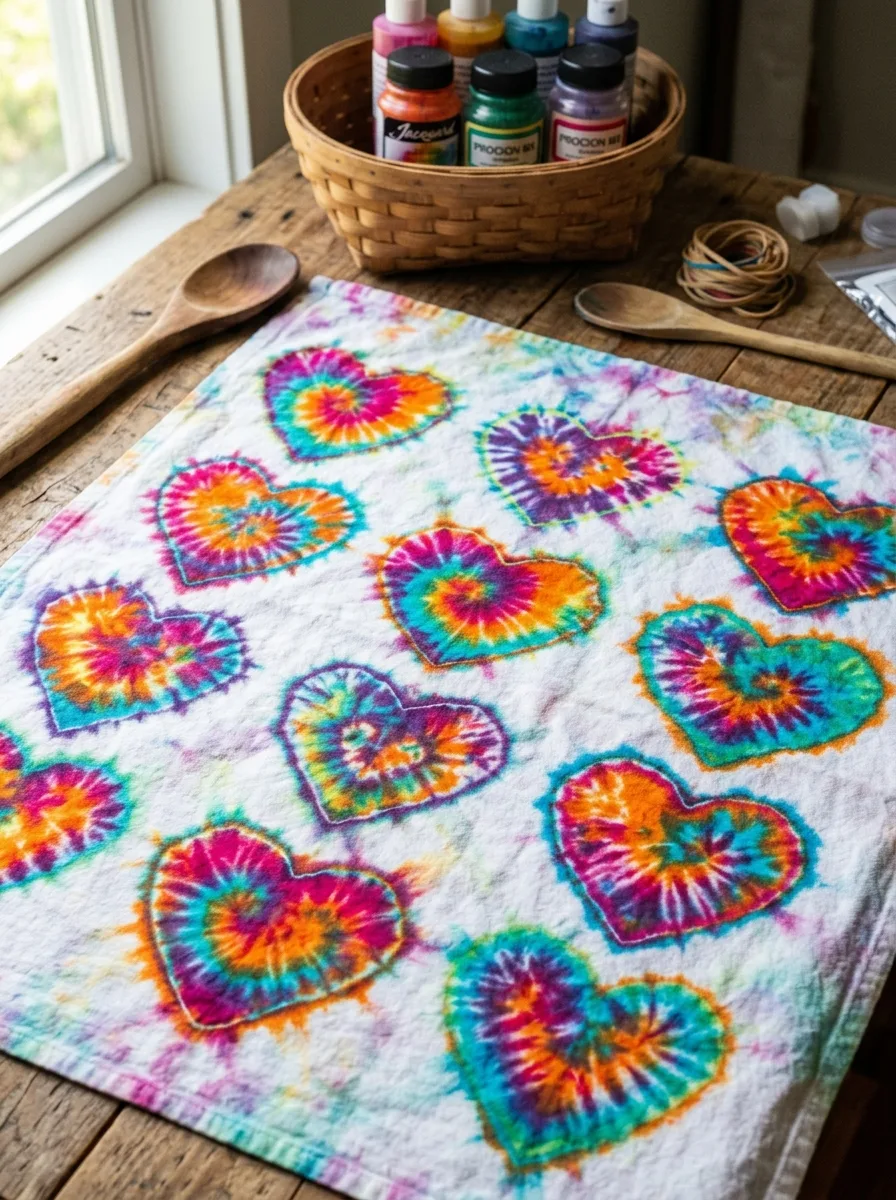 Tie dye heart
