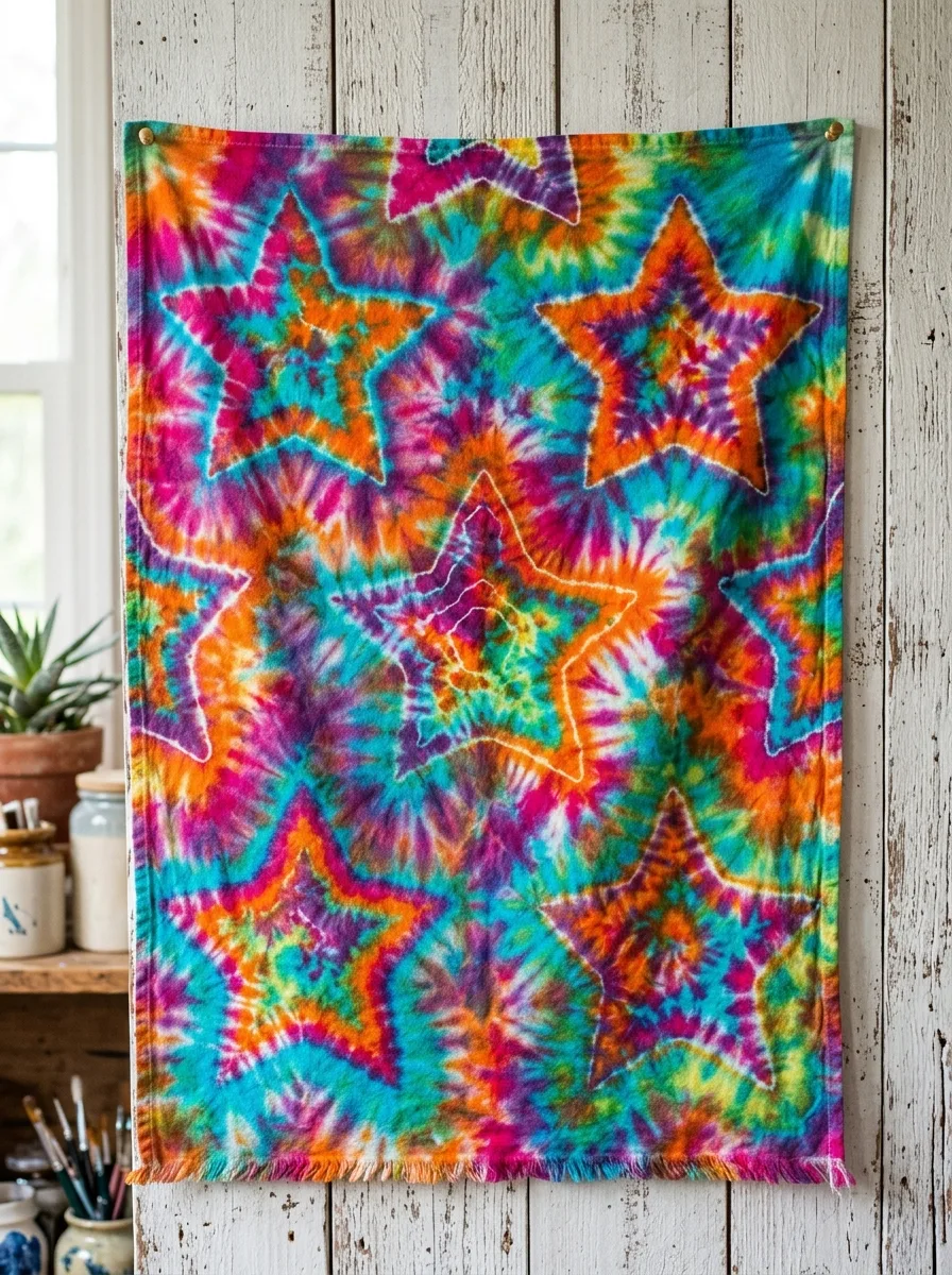 Tie dye star pattern