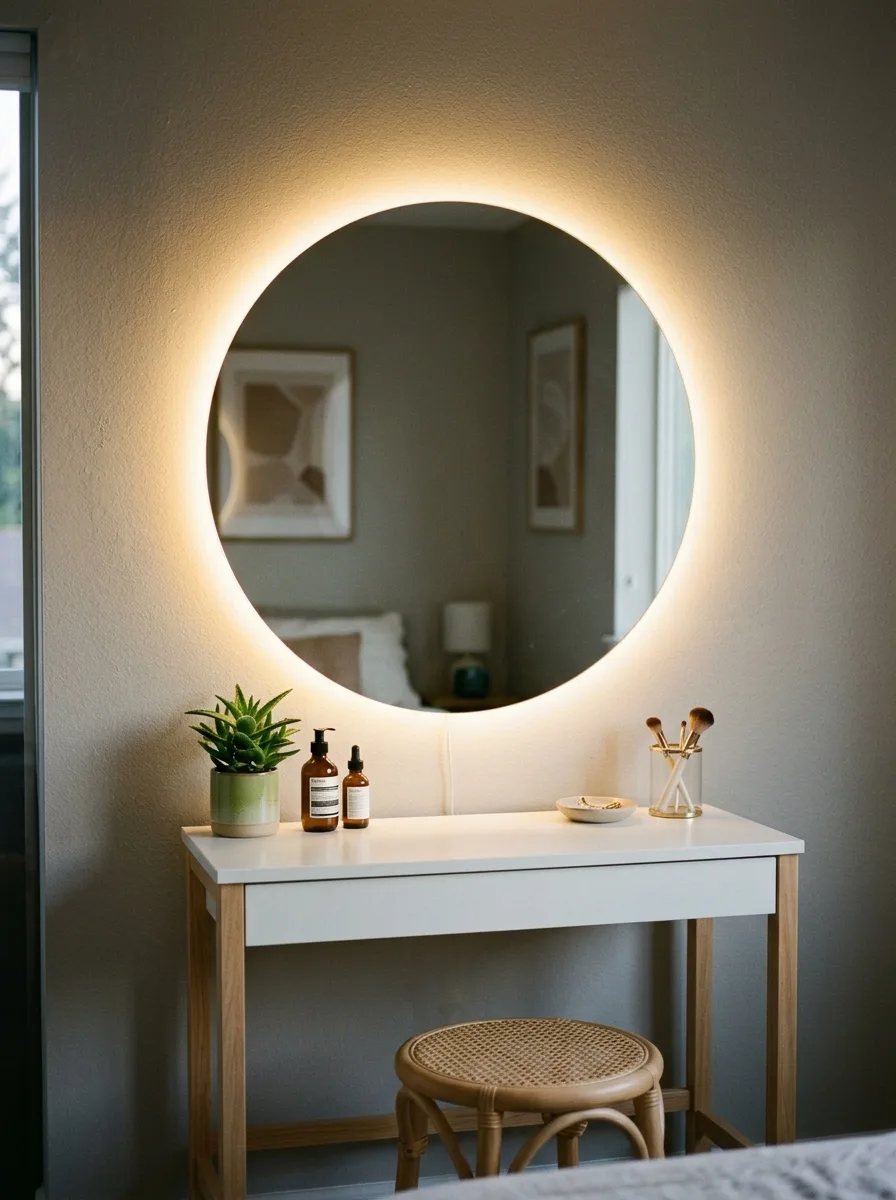 Backlit mirror