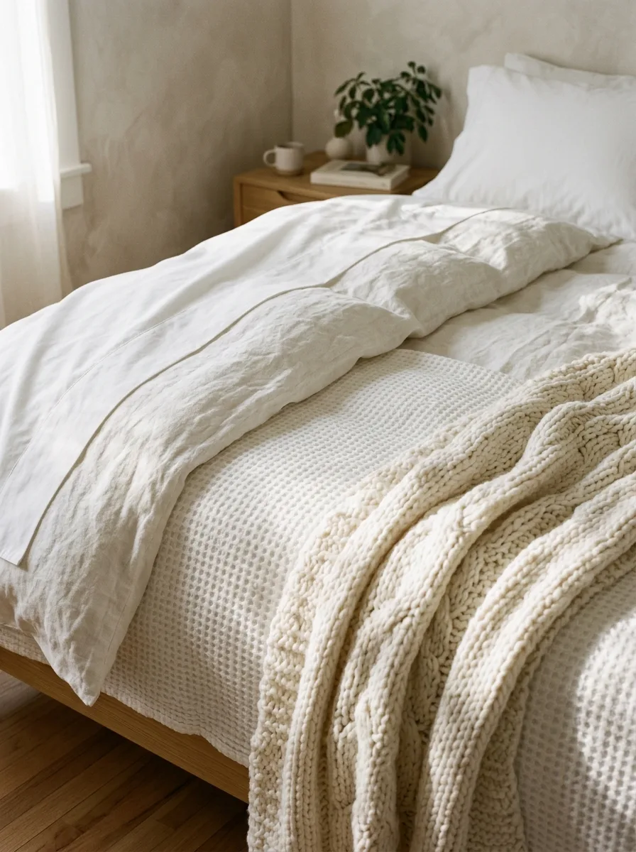 white bedding