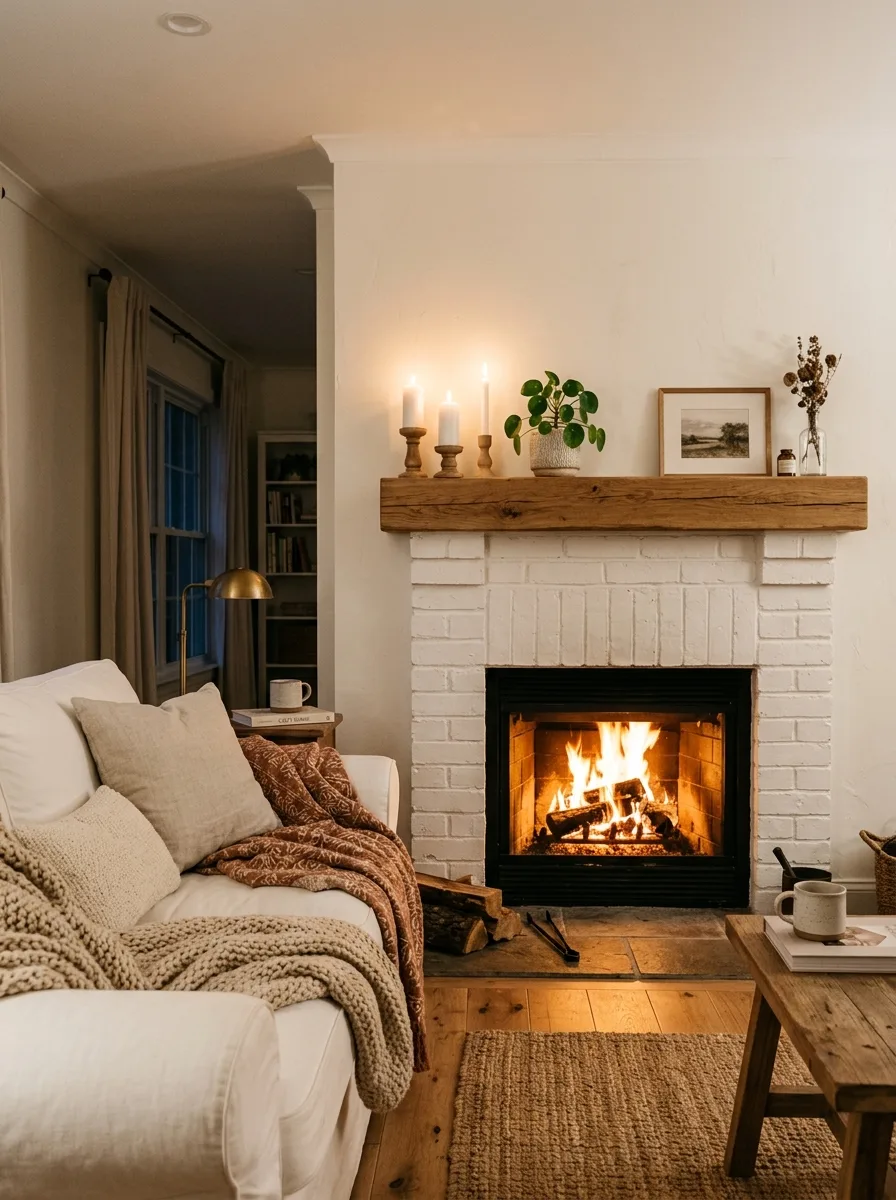 Living room fireplace