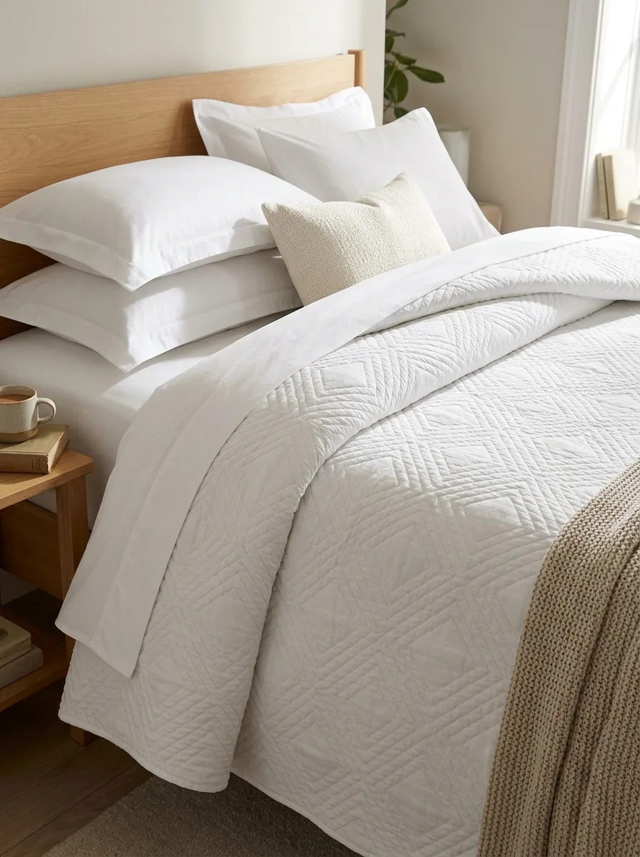 White matasse coverlet