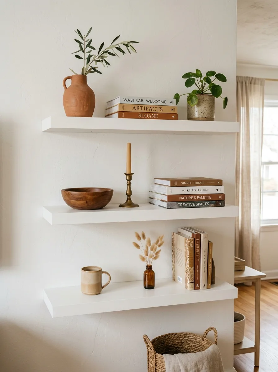 White shelves