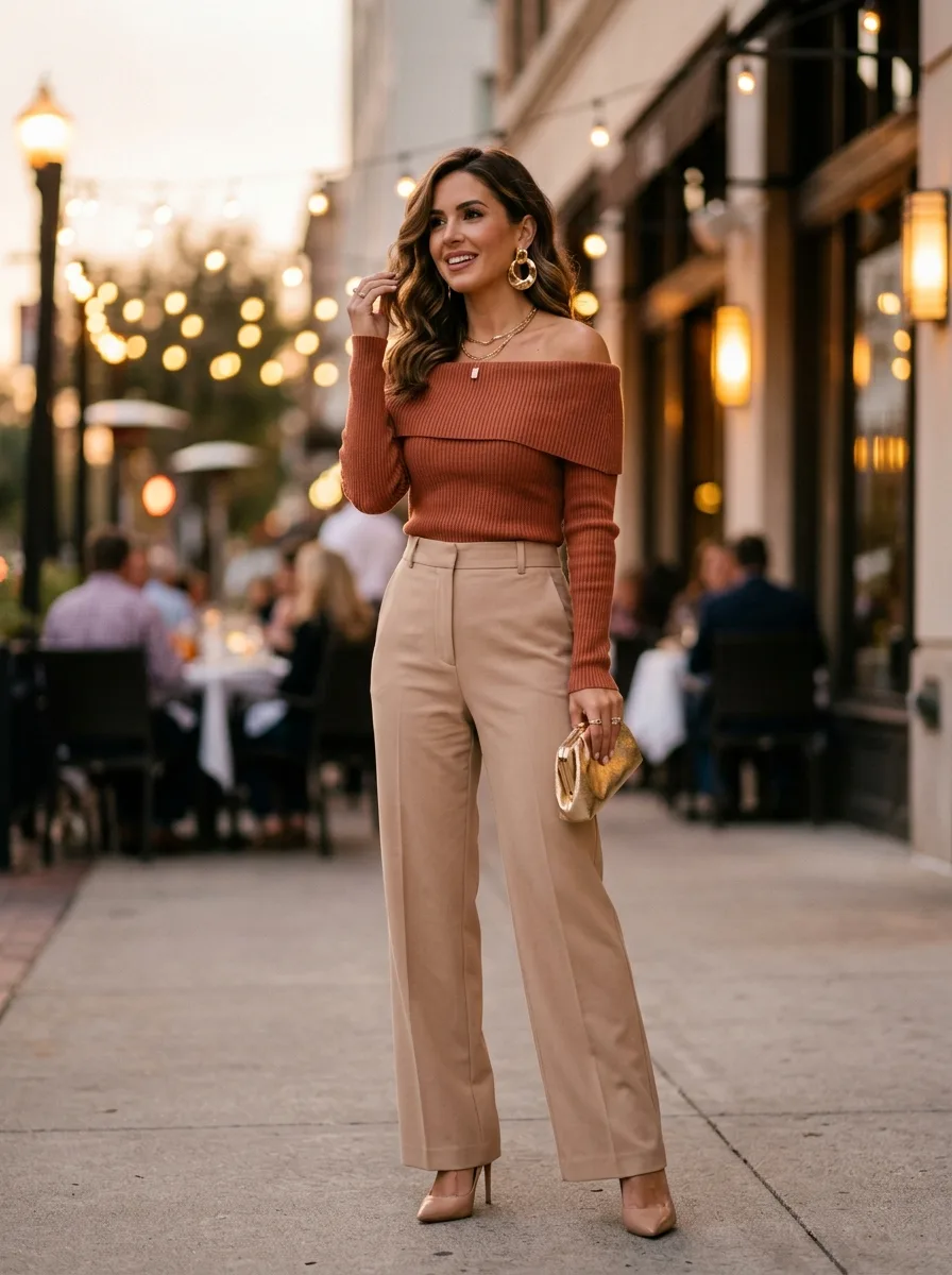 off shoulder knit